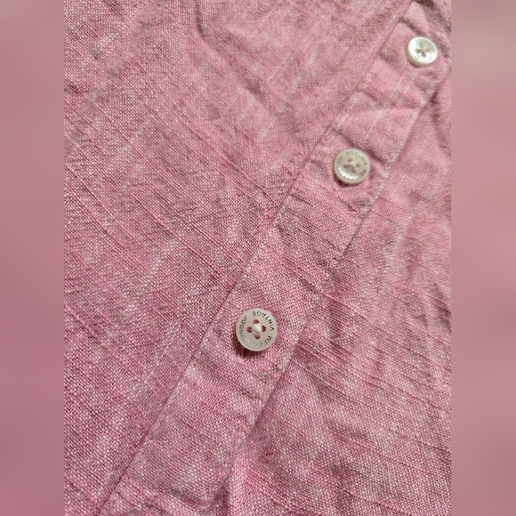 50. NWT Linen Blend Sleeveless Button Down Soft Pink Weatherproof Vintage - Picture 3 of 7